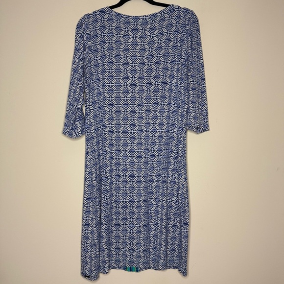 HATLEY Comfy Flowy 3/4 Sleeve Blue Printed Loungewear Nightgown Pajama Top - Picture 7 of 9
